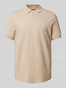 Marc O'Polo Regular Fit Poloshirt mit Label-Stitching in Sand, Größe M