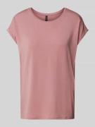Vero Moda T-Shirt in unifarbenem Design Modell 'AVA' in Rosa, Größe XS