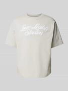 Low Lights Studios T-Shirt mit Label-Print in Hellgrau, Größe XS