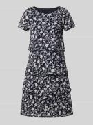 Betty Barclay Knielanges Kleid im Stufen-Look in Marine, Größe 38