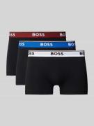 BOSS Trunks mit elastischem Logo-Bund im 3er-Pack in Weiss, Größe S