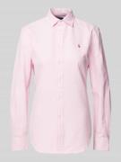 Polo Ralph Lauren Hemdbluse mit Label-Stitching in Rosa, Größe 34