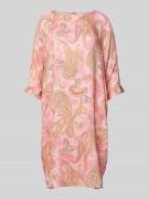 Milano Italy Knielanges Kleid mit Paisley-Muster in Pink, Größe 46