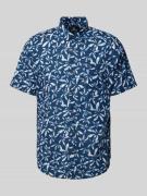 Lerros Slim Fit Freizeithemd mit Allover-Print in Dunkelblau, Größe M