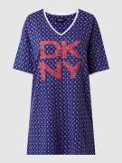 DKNY Nachthemd mit Allover-Muster in Blau, Größe XS
