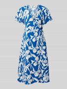 Vila Knielanges Wickelkleid mit Allover-Muster in Royal, Größe 42