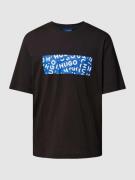 Hugo Blue T-Shirt mit Motiv-Print in Black, Größe S