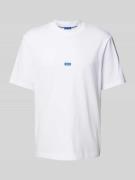 Hugo Blue T-Shirt mit Label-Patch Modell 'Nieros' in Weiss, Größe M