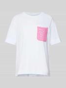 Rich & Royal T-Shirt mit Brusttasche aus Häkelspitze in Rosa, Größe L