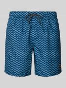 Shiwi Badehose mit Label-Badge Modell 'High Tide' in Blau, Größe S