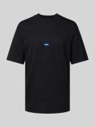 Hugo Blue T-Shirt mit Label-Patch Modell 'Nieros' in Black, Größe S