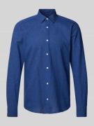 JOOP! Slim Fit Business-Hemd in unifarbenem Design in Bleu, Größe 38