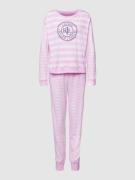 Lauren Ralph Lauren Pyjama mit Label-Print in Pink, Größe S