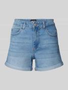 Pieces Straight Leg Jeansshorts im 5-Pocket-Design Modell 'PEGGY' in H...
