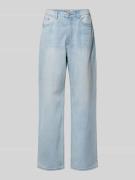 Review Jeans mit weitem Bein im Used-Look in Hellblau, Größe 24