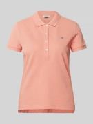 Gant Slim Fit Poloshirt mit Label-Stitching in Lachs, Größe S