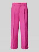 Oui Regular Fit Bundfaltenhose mit Gürtelschlaufen in Fuchsia, Größe 4...