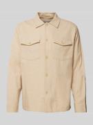 SELECTED HOMME Overshirt mit Leinen-Anteil Modell 'BRODY' in Sand, Grö...