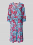 Montego Knielanges Kleid aus Viskose mit floralem Muster in Ocean, Grö...