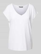 Vero Moda T-Shirt mit V-Ausschnitt Modell 'FILLI' in Weiss, Größe XS