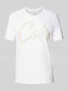Only T-Shirt mit Perlenbesatz Modell 'NANNA' in Weiss, Größe XS
