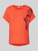 s.Oliver RED LABEL T-Shirt mit Motiv- und Statement-Print in Koralle, ...