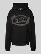 Review Hoodie mit Label-Print in Black, Größe M