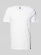 Superdry T-Shirt mit V-Ausschnitt in Weiss, Größe S