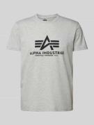 Alpha Industries T-Shirt mit Label-Print in Mittelgrau Melange, Größe ...