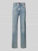 HUGO Straight Fit Jeans mit Label-Patch in Jeansblau, Größe 30/32