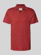 MCNEAL Regular Fit Poloshirt mit V-Ausschnitt in Rostrot, Größe S