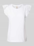Soyaconcept T-Shirt in unifarbenem Design Modell 'Loraine' in Weiss, G...