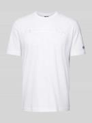 CHAMPION T-Shirt mit Label-Stitching in Weiss, Größe XS