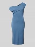 Lauren Ralph Lauren Knielanges One-Shoulder-Kleid in unifarbenem Desig...
