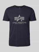 Alpha Industries T-Shirt mit Label-Print in Marine, Größe S