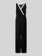 DKNY Jumpsuit mit Bindegürtel in Black, Größe XS