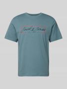 Jack & Jones T-Shirt mit Label-Print Modell 'JOSHUA' in Petrol, Größe ...