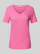 Tom Tailor T-Shirt mit V-Ausschnitt in Pink, Größe XS