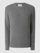 SELECTED HOMME Pullover aus Bio-Baumwolle Modell 'Rocks' in Silber Mel...
