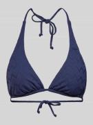 Roxy Bikini-Oberteil mit Label-Badge in Dunkelblau, Größe XS