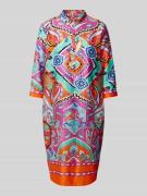 Milano Italy Knielanges Kleid mit Allover-Print in Pink, Größe 34