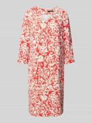 comma Knielanges Kleid mit Allover-Print in Rot, Größe 34