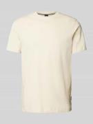 BOSS T-Shirt mit Label-Print Modell 'Thompson' in Offwhite, Größe S
