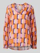 Eterna Bluse mit Allover-Print in Orange, Größe 36