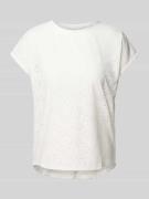 Only T-Shirt mit Lochstickerei Modell 'SMILLA' in Offwhite, Größe XS