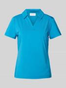 comma Casual Identity T-Shirt mit Umlegekragen in Blau, Größe 34