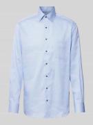 Eterna Modern Fit Business-Hemd mit Allover-Muster in Blau, Größe 40