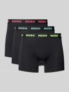 HUGO Boxershorts mit elastischem Logo-Bund im 3er-Pack in Black, Größe...