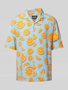 MCNEAL Regular Fit Freizeithemd mit Allover-Print in Neon Orange, Größ...