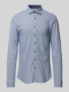 Desoto Slim Fit Business-Hemd mit Allover-Muster in Bleu, Größe S